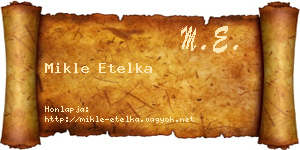 Mikle Etelka névjegykártya
